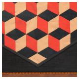 late 19th century, Lancaster, PA, an hexagonal decorative quilt fragment. h. 16-1/2 w. 14-1/2 in. ov