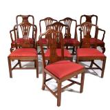 LOT 414 | (8PC) ENGLISH MAHOGANY DINING CHAIRS | 19th century, including a set of six Hepplewhite si