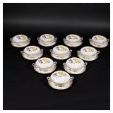 LOT 449 | (20PC) SPODE SOUP BOWLS & UNDERPLATES | Hand-painted, Stafford Flowers, including 10 doubl