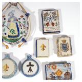 including a large flask with leather strap (h. 7 x w. 5 in.), 6 small round snuff bottles, 4 book-fo