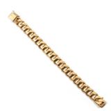 LOT 498 | 18K GOLD CURB LINK BRACELET | Yellow gold, stamped "18K"; 8-1/8 in., 92.3g