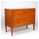 LOT 525 | ITALIAN INLAID FRUITWOOD COMMODE | Early 20th century, having two full-width drawers with 