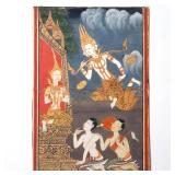 LOT 545 | THAI THANGKA PAINTING | Many faced deity Mixed media on paper With inscription on verso, m