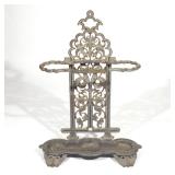 Lot 478  |  ENGLISH CAST METAL UMBRELLA STAND  |  19th century, decorated with pierced floral scroll
