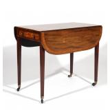 Lot 483  |  GEORGE III INLAID MAHOGANY PEMBROKE TABLE  |  Early 19th century, having one drawer and 