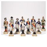 Lot 543  |  (11PC) DRESDEN NAPOLEONIC MILITARY FIGURES  |  Dresden porcelain figures, with inscripti