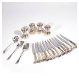 Lot 549  |  (19PC) GROUP CARTIER & OTHER SILVER  |  Including a pair of Cartier sterling silver salt