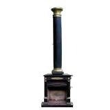 Lot 626  |  19TH CENTURY FRENCH NEOCLASSICAL WOOD STOVE  |  Having ormolu mounts, marble top, and ta