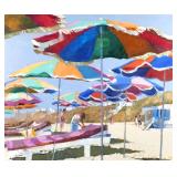 Lot 6 | HOWARD CHESNER BEHRENS (AMERICAN, 1933-2014)  | Beach umbrellas Oil on canvas Beach scene wi
