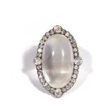 Lot 101  |  IMPORTANT ANTIQUE MOONSTONE RING  |  Designed as an impressive approximately 30 carat ov