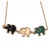 Lot 109  |  VAN CLEEF & ARPELS ELEPHANT NECKLACE  |  Designed as three 18k yellow gold elephant link