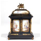Lot 125  |  VIENNESE ENAMEL & EBONY JEWELRY BOX  |  19th century, having two doors opening to reveal