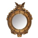 Lot 132  |  LATE 19TH CENTURY FEDERAL-STYLE COMPOSITION MIRROR  |  Convex mirror in a gilt round fra