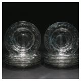 Lot 140  |  (12PC) RARE SET SINCLAIRE CUT GLASS FISH BOWLS  |  Hand blown and etched crystal bowls w