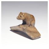 Lot 173  |  NATIVE AMERICAN EFFIGY PIPE - BEAR WITH FISH  |  Hopewell culture, Ohio, the platform pi