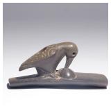 Lot 181  |  NATIVE AMERICAN EFFIGY PIPE - BIRD  |  Hopewell Culture, Ohio, a platform pipe with a bi