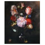 Lot 257  |  STYLE OF A DUTCH OLD MASTER  |  Still life with tulips and other flowers Oil on panel 20
