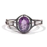 Lot 315  |  KALO STERLING & AMETHYST HARD BRACELET  |  Having a central approximately 21 carat oval 