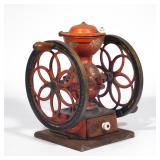Lot 397  |  ANTIQUE ENTERPRISE COFFEE GRINDER  |  With original paint and stenciling, No. 3, mounted