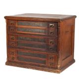 Lot 399  |  COUNTRY STORE SPOOL CABINET  |  Circa late 19th / early 20th century, having three drawe