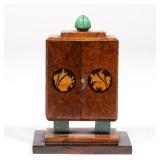 ART DECO BLACK STARR & FROST | Black Starr & Frost Rectangular outline, wood, mother -of-pearl, green 