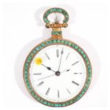 musical centre seconds watch. Jeweled lever movement, free standing spring barrel, key wind and set,