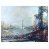 ANTHONY TONEY (AMERICAN, 1913-2004) | City Bridge Oil on canvas Signed lower right, signed and title