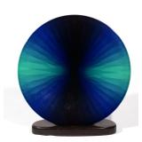 TOKUDA YASOKICHI III (1933-2009) | Glazed porcelain charger in blues and greens, signed on the botto