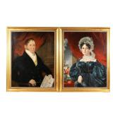 AMERICAN / ENGLISH SCHOOL, EARLY 19TH CENTURY | Pair of portraits: husband and wife Oil on canvas No
