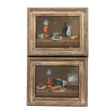 PAIR 19TH CENTURY OR EARLIER STILL LIFE PAINTINGS | Gouache on paper Gouache, both tabletop still li