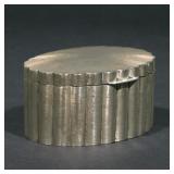 MARIO BUCCELLATI STERLING SILVER BOX | Designed as an oval box with engraved pattern and gadrooned s