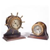 (2PC) CHELSEA SHIP BELL AND WHEEL CLOCK