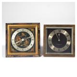 (2PC) CHELSEA DESK CLOCKS | Chinese Lacquer desk clock, 8 day spring driven brass lever movement, wi