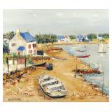 YOLANDE ARDISSONE (FRENCH, B. 1927) | La Trinite Oil on canvas Harborscape, signed lower left, in a 
