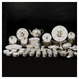 HEREND ROTHSCHILD PARTIAL DINNERWARE SET | Comprising; 7 dinner plates, 12 soup bowls, 12 kidney-sha