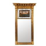 FEDERAL EGLOMISE GILT WALL MIRROR | h. 34-1/2 w. 19-1/2 in. 