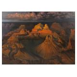 JALAL GHARBI (TUNISIAN/ AMERICAN, 1920-2005) | Grand Canyon at Sunset Oil on canvas Signed lower rig