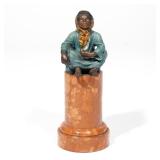 FRANZ XAVER BERGMANN (1861-1936) | Cold-painted Vienna bronze, Orientalist figure of a seated Arab g