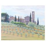 ZENOWIJ ONYSHKEWYELL (UKRAINE/AMERICAN, 1929-2018) | Monastery overlooking orchard Oil on canvas. h.