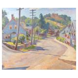 JOSEPH MARGULIES (AMERICAN, 1896-1984) | Roadside view of a country village. Oil on canvas. h. 23-1/
