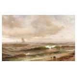 FRANK KNOX MORTON REHN (AMERICAN, 1848-1914) | Seascape off Point Pleasant. Oil on canvas h. 22 w. 3