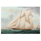 WILLIAM GAY YORKE (BRITISH/CANDIAN, 1817-1892) | Yacht Wanderer (Slave Ship) Oil on canvas mounted o