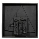 LOUISE NEVELSON (AMERICAN/RUSSIAN, 1899-1988) | Black Cubist Wood Assemblage. Black painted wood. h.
