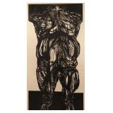 LEONARD BASKIN (AMERICAN, 1922-2000) | The Great Bird Man. Woodcut. h. 70 w. 36 in. (sight). Execute