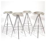 (4PC) PEPE CORTES FOR AMAT, JAMAICA STOOLS | Chrome-plated stools, impressed JAMAICA STOOL / DESIGN 