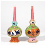 PAIR KANGXI PORCELAIN POINT BOTTLES | Leaf underglaze blue mark. h. 7-1/2 dia. 3-1/2 in.