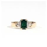 EMERALD & DIAMOND 18K LADY