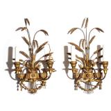 FOUR GEORGIAN-STYLE GILT METAL WALL SCONCES | Early-mid 20th century. h. 19-1/2 w. 10 d. 5 in.