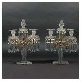 PAIR REGENCY CUT CRYSTAL CANDELABRAS | 19th century, cut crystal and dore bronze. h. 17-1/2 w. 12 di
