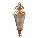 PAIR ART DECO FROSED GLASS & ORMOLU SCONCES | Mid-20th century, in the manner of Marius-Ernest Sabin